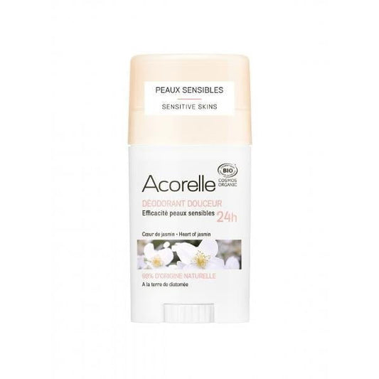 Bio-Deo-Herz aus Jasmin mit Kieselgur von ACORELLE, natürlicher Deodorantblock mit blumigem Jasmin-Duft und absorbierenden Kieselgur.