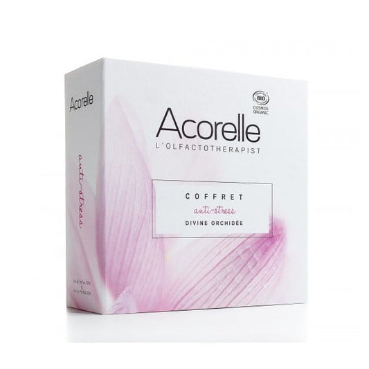 Himmlisches Orchideen-Set mit Parfüm und Roll-on von ACORELLE, elegante Duftflasche und Roll-on in stilvoller Verpackung