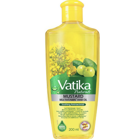 DABUR Vatika Haaröl in 200ml Flasche, beruhigende Haarpflegeöl mit natürlichen Inhaltsstoffen, für gesundes Haar.