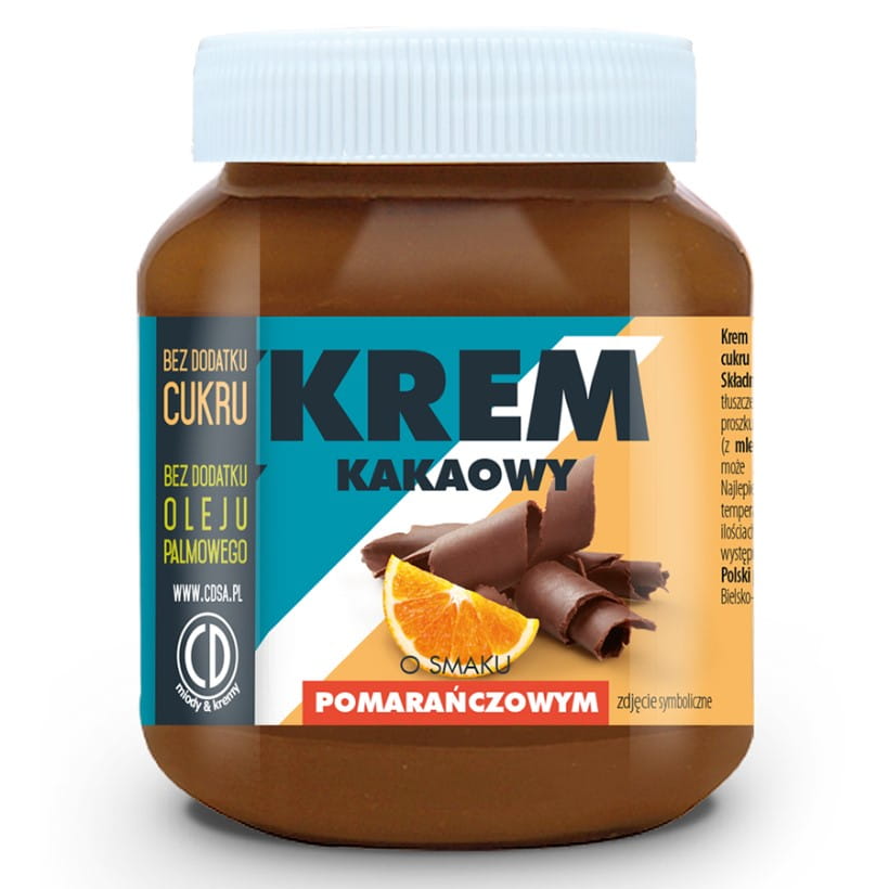 Kakaocreme mit Orangengeschmack ohne Zuckerzusatz und ohne Palmöl 350g - CD