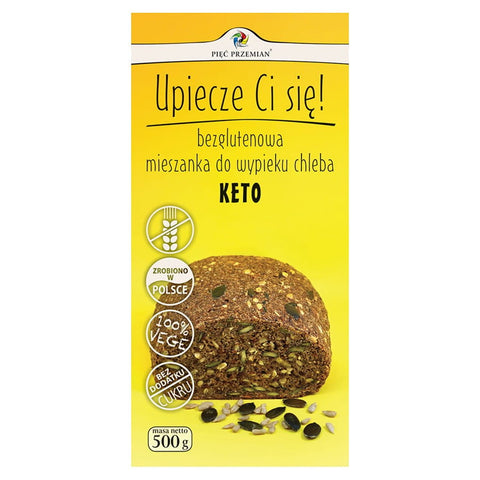 Glutenfreie Mischung zum Backen von Keto-Brot 500 g FÜNF ÄNDERUNGEN
