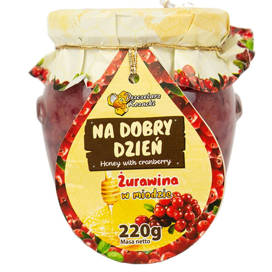 Honig mit Preiselbeeren von Kozacki Beeps, 220g, cremige Konsistenz mit fruchtigen Preiselbeeren für einen guten Tag