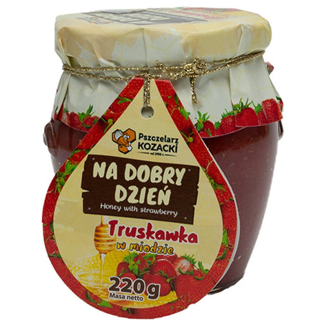 Honig mit Erdbeeren "für einen guten Tag" 220g KOZACKI BEEBERRY