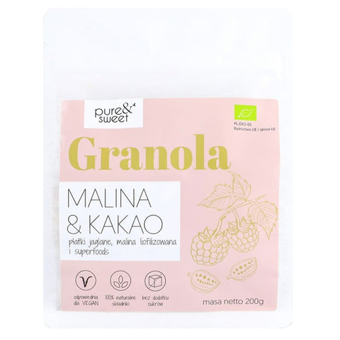 Granola Himbeere - Kakao BIO 200g PURE & SWEET