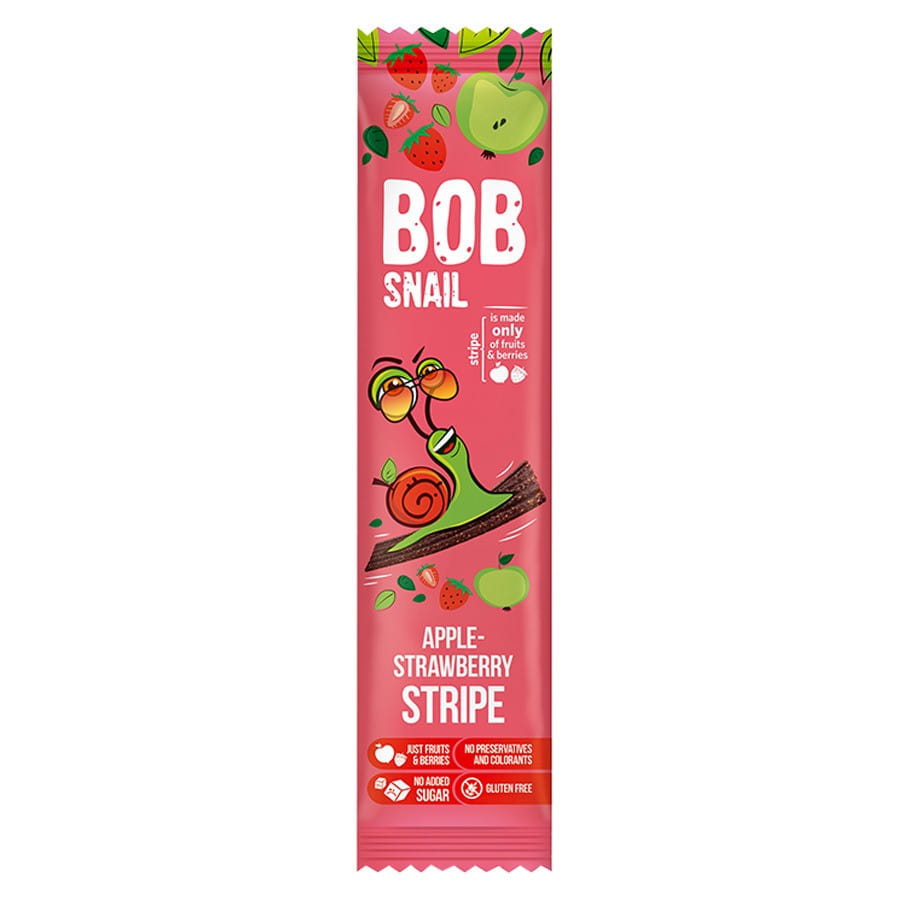 Apfel-Erdbeerstreifen-Snack 14g BOB SNAIL