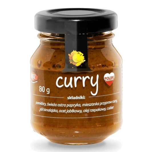Currykonzentrat HOTZ, 80g, in einer Dose, mit gelber und roter Currypaste, ideal für scharfe indische Gerichte.