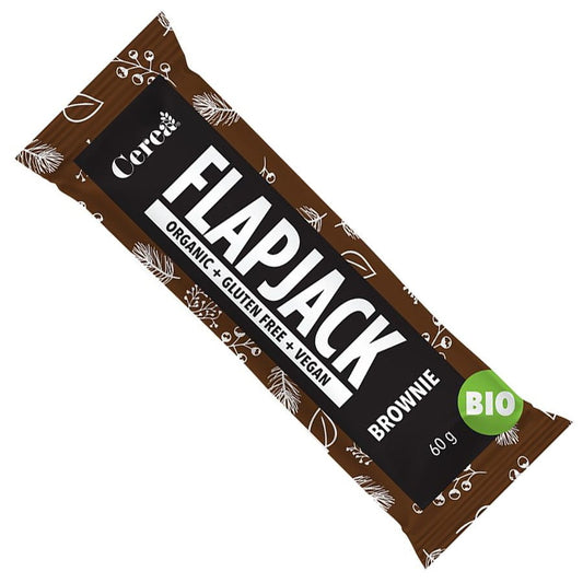 Gebackener Haferriegel BIO Brownie von CEREA, 60 g, mit Hafer und Schokolade, auf weißem Hintergrund.