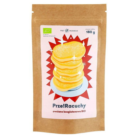 Bio glutenfreie Haferflockenmischung von PIĘĆ PRZEMIAN, 180g, mit unterschiedlichen Haferflocken für gesunde Ernährung