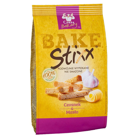 Knoblauch- und Butter-Brotstangen von BAKE STIXX, 60g, frisch und knusprig, perfekt zum Snacken oder als Beilage