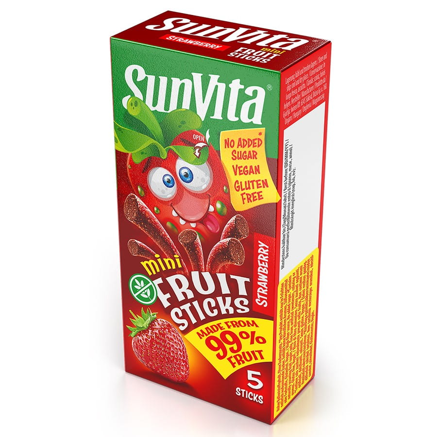 Fruchtsticks ohne Zuckerzusatz - Erdbeere 50g (5x10g) SUNVITA