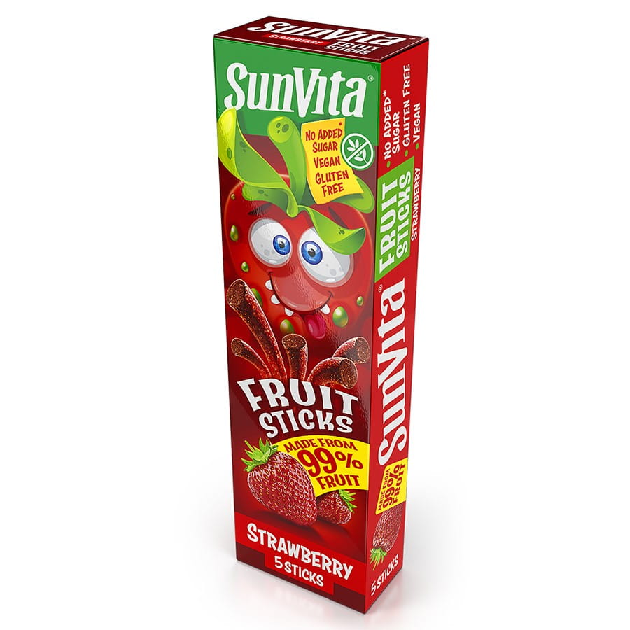 Fruchtsticks ohne Zuckerzusatz - Erdbeere 100g (5x20g) SUNVITA