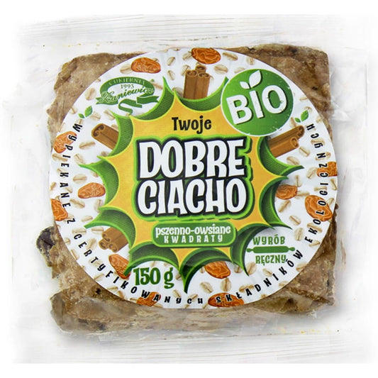 Bio Haferkuchen "Quadrate" von DOBRE CIACHO, 150g, knusprige und natürliche Haferkuchen in rechteckiger Form.