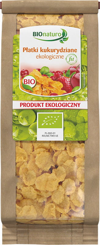 Bio Cornflakes von BIONATURO in 180g Packung, knusprige Frühstücksflocken aus biologischer Produktion.