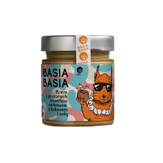 Cashewnusscreme mit Kokosnuss und Salz von ALPI SMAKI, cremiger Nussaufstrich in 210 g Packung, ideal für Brot und Snacks