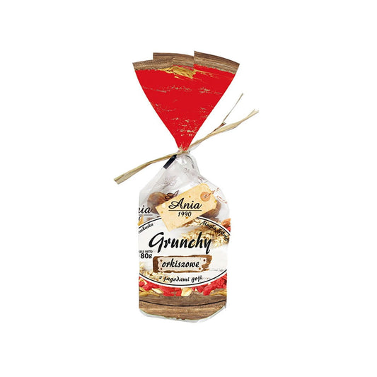 Müsli mit Dinkelflocken und Gojibeeren in einer Packung, ANIA Grunchy 180 g, nährstoffreiches Frühstücksprodukt