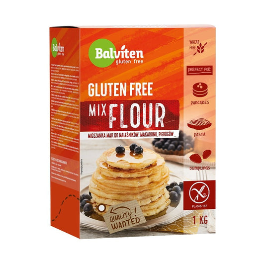 Glutenfreie Mehlmischung von BALVITEN in 1000 g Verpackung, feine Mehlsorte für glutenfreies Backen.