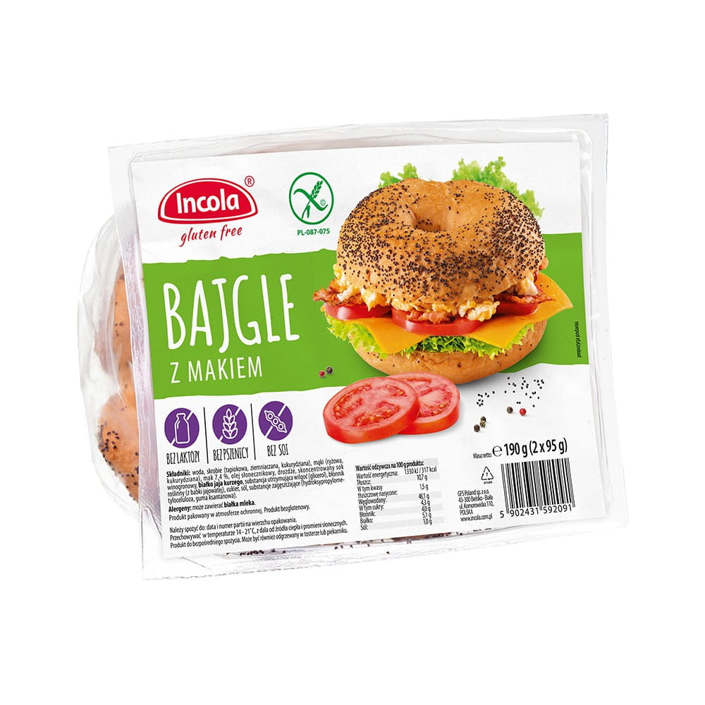 Glutenfreie Bagels mit Mohn 190 g GFS POLAND