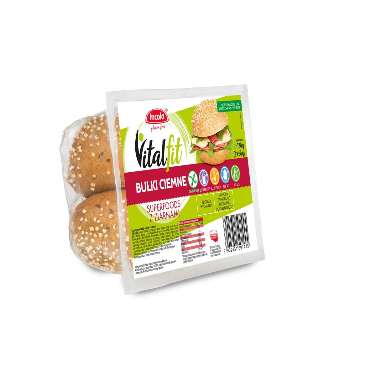 Dunkle Brötchen mit Körnern glutenfrei 180 g GFS POLAND