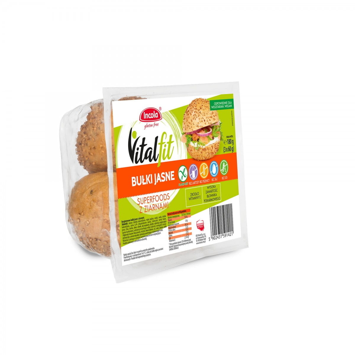 Glutenfreie leichte Brötchen mit Körnern 180 g GFS POLAND