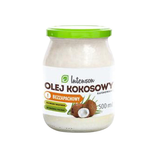 Kokosöl von INTENSON in 500 ml Flasche, cremige Textur, reines und natürliches Kokosöl für Kochen und Kosmetik