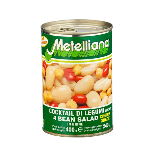 Bohnenmischung aus 4 Sorten, 400 g, von ITALMEX, mit verschiedenen bunten Bohnen in einer Schale.