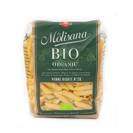 Penne Rigate Nr. 20 BIO von LA MOLISANA in 500 g Packung, ungekochte italienische Bio-Pasta