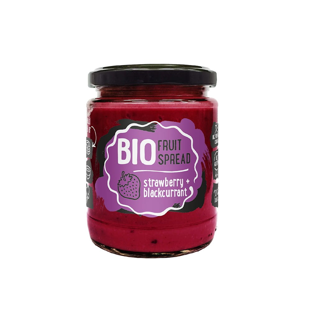 Fruchtcreme Erdbeere - Schwarze Johannisbeere BIO 245 g