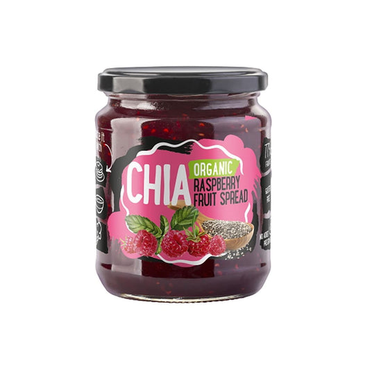 Himbeermousse mit Chiasamen, BIO, 250 g, von LAT EKO FOOD, cremige Fruchtdessert mit Samen, fruchtiges Dessert im Glas