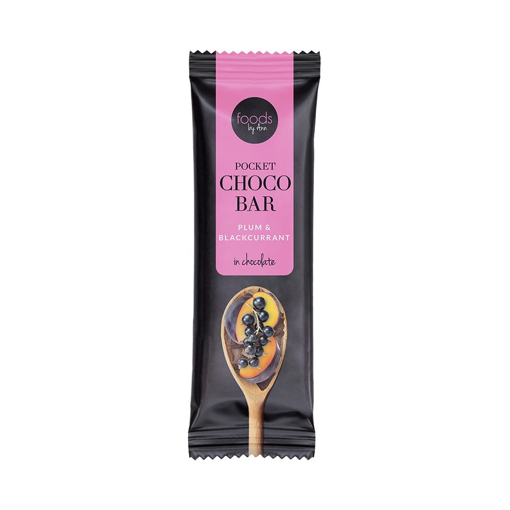 Schokoriegel Pflaume & Johannisbeere mit Schokoüberzug 35 g FOODS BY ANN