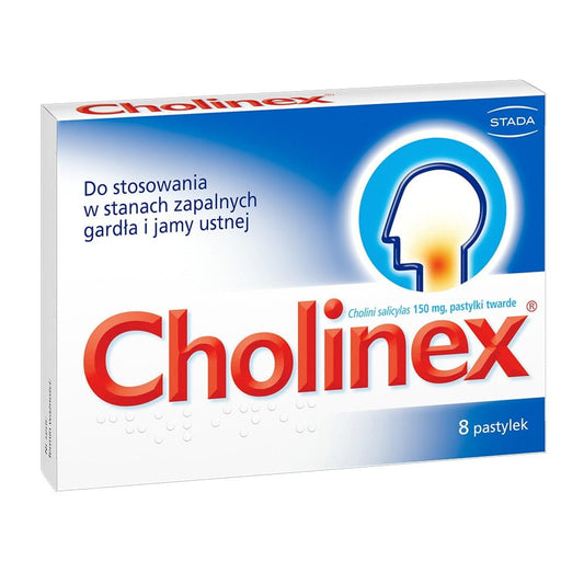 Cholinex Hals Lutschtabletten von STADA, 8 Stück, entspannende Lutschtabletten gegen Halsschmerzen, im Blister verpackt