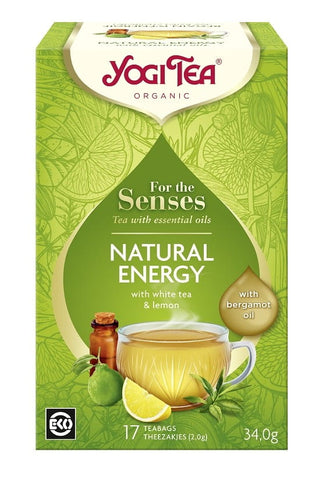 Weißer Tee für die Sinne, natürliche Energie mit Kräutern, Zitronen- und Bergamotteöl (für die Sinne natürliche Energie) BIO (17 x 2 g) 34 g - Yogi te