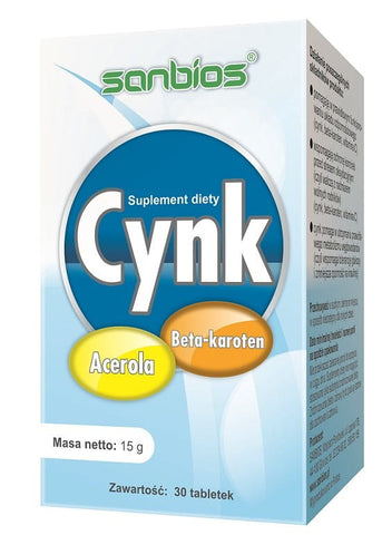 Zink + Acerola und Beta - Carotin 30 tab. SANBIOS