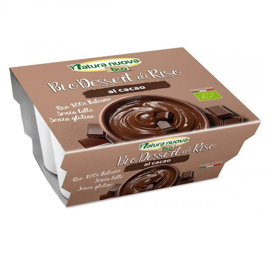 Glutenfreier BIO Kakao-Milchreis von NATURA NUOVA, 4x100 g Packung, cremig und schokoladig, ideal für süße Desserts