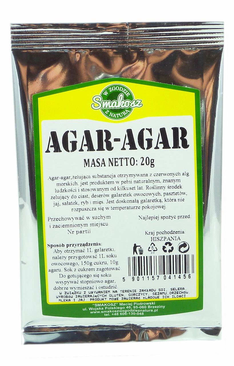 Agar - natürliches Agar-Verdickungsmittel 20g SMAKOSZ