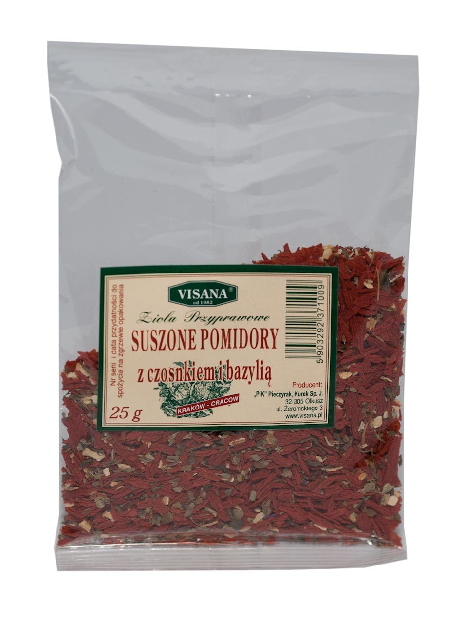 Getrocknete Tomaten + Knoblauch + Basilikum 25g VISANA Κύρια εικόνα προϊόντος