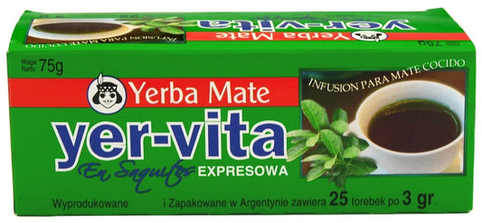 Argentyne Yerba Mate Yer – Vita Fix, 25 Beutel à 3g, natürliche Kräuter für Energie und Wohlbefinden