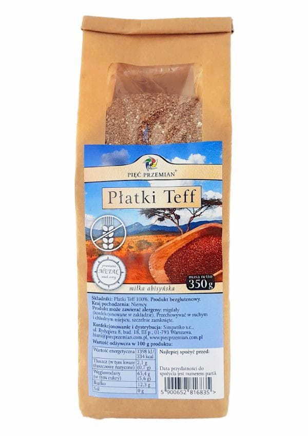 Glutenfreie Teff-Flocken 350g FÜNF ÄNDERUNGEN Hauptbild