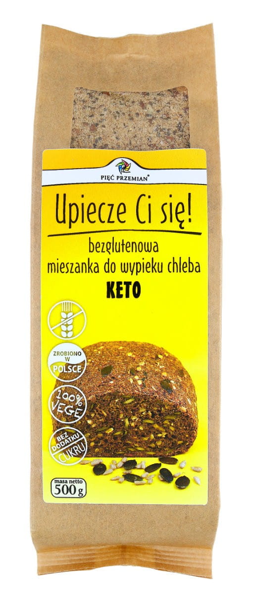 Eine Mischung zum Backen von glutenfreiem Keto-Brot 500 g FÜNF ÄNDERUNGEN