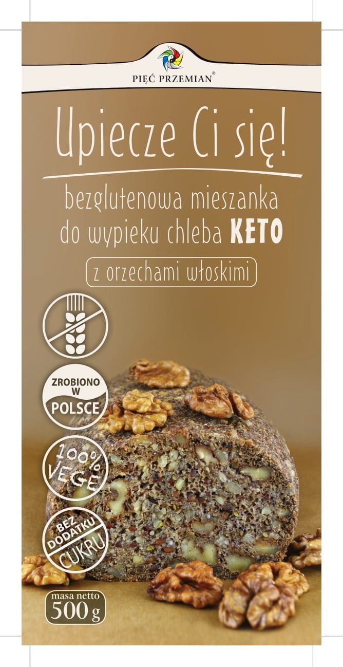Keto-Brotmischung mit Walnüssen glutenfrei 500g FÜNF ÄNDERUNGEN