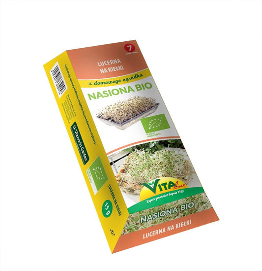 Bio Luzernesamen für Sprossen von VITA LINE, 15 g mit Sprinkler, frische grüne Sprossensamen für gesunde Ernährung