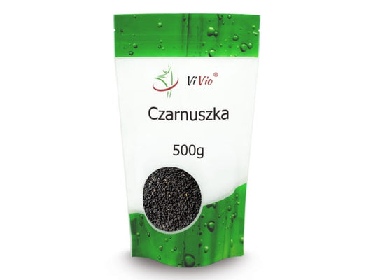 Schwarzkümmelsamen in 500g Packung von VIVIO, frische und ganze Samen für gesunde Ernährung, auf weißem Hintergrund.