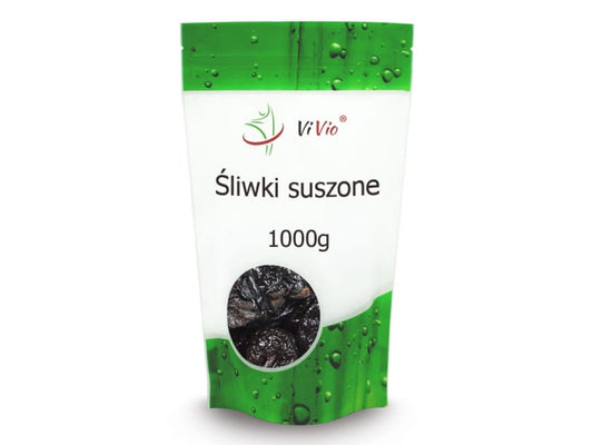 Getrocknete Pflaumen von VIVIO, 1000g, nährstoffreiche getrocknete Früchte auf dem Bild.