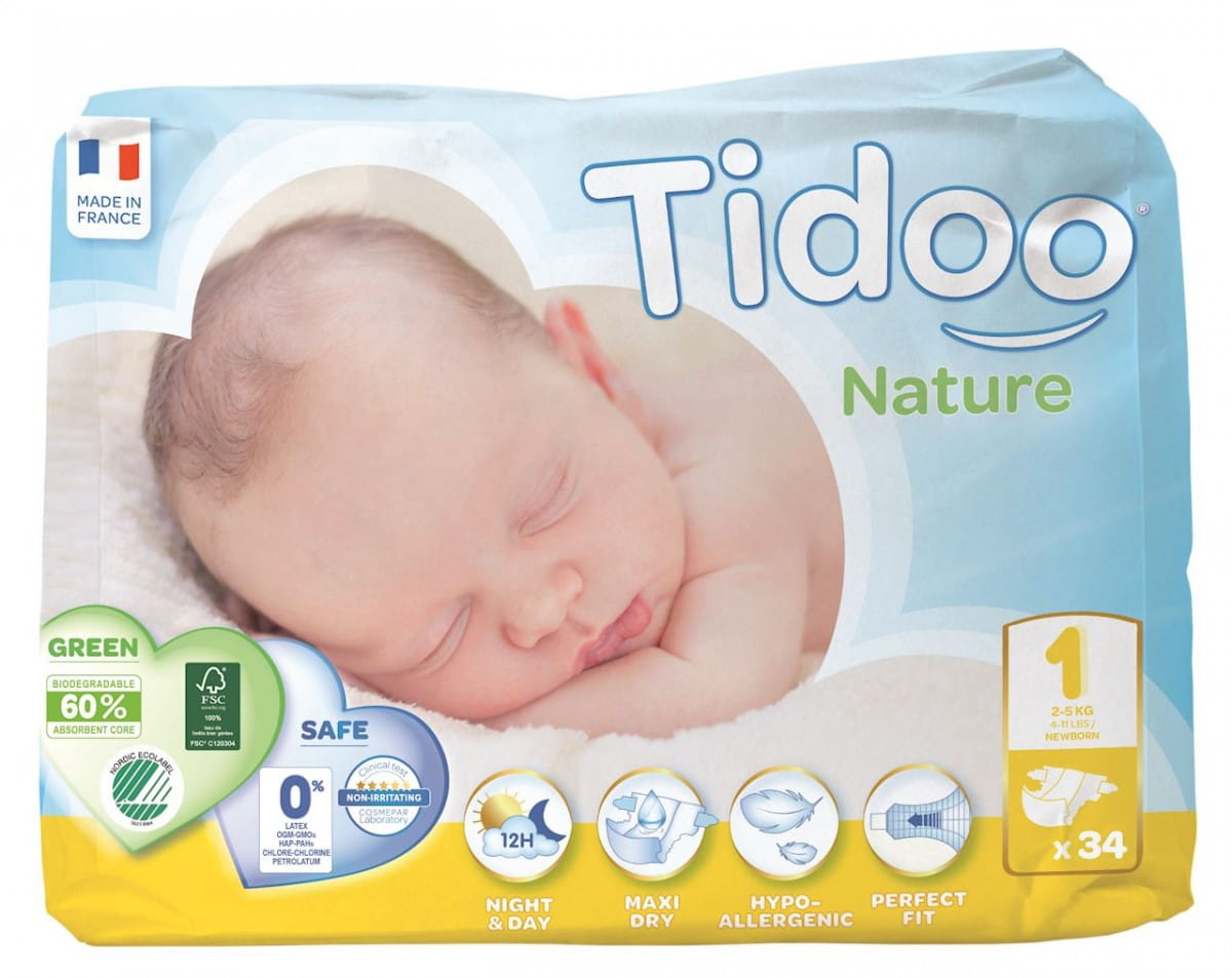 Neugeborenenwindeln 2 - 5 kg (34 Stück) - TIDOO