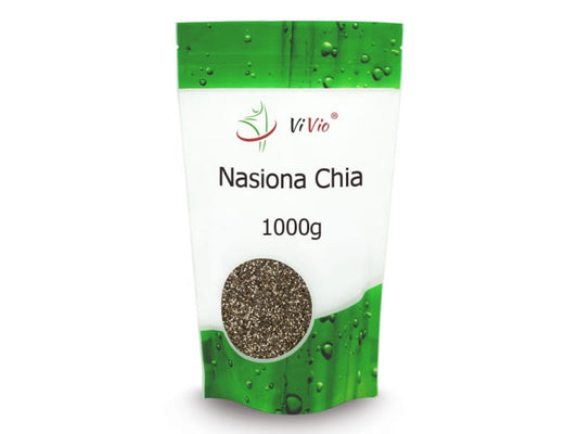 Chiasamen in 1000g Packung von VIVIO, biologisch, getrocknet und nährstoffreich für gesunde Ernährung.