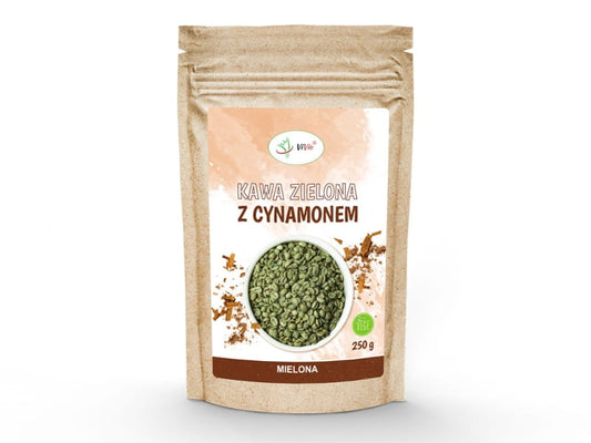 Gemahlener Rohkaffee mit Zimt von VIVIO in 250 g Packung, fein gemahlen mit Zimtnote, ideal für Kaffeezubereitung