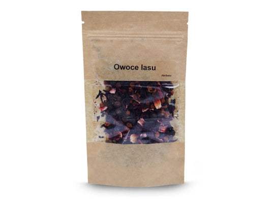 VIVIO Waldfrüchtetee in 50g Packung, fruchtiger Tee mit Waldfrüchten, sichtbare Beeren und Fruchtstücke in der Verpackung