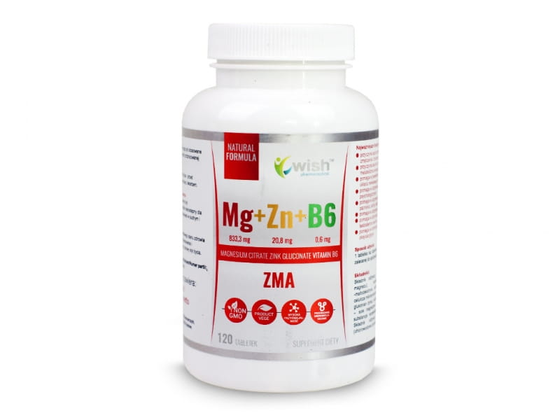 Magnesium + Zinc + Vitamin B6 - 120 Capsules WISH