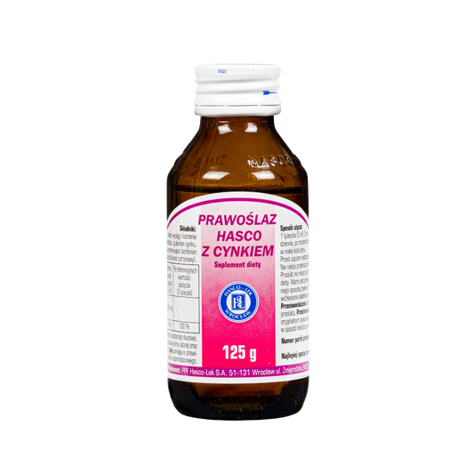 Eibischsirup mit Zink, 125 g, von HASCO-LEK, zeigt die Flasche mit Eibischsirup und Zink in der Verpackung.