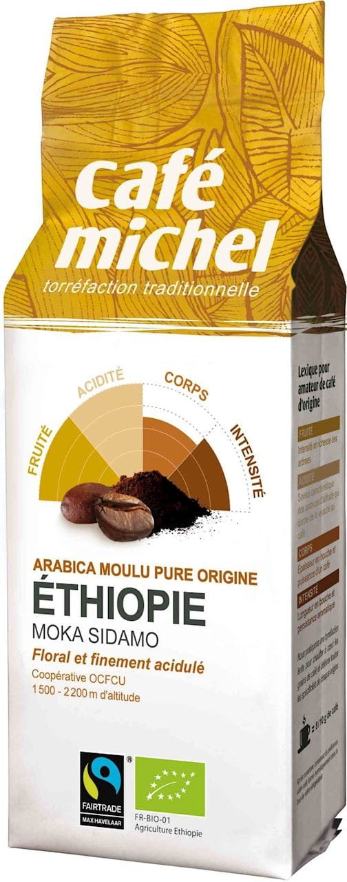 Gemahlener Kaffee Arabica Moka Sidamo Äthiopien Fair Trade BIO 250 g - CAFE MICHEL