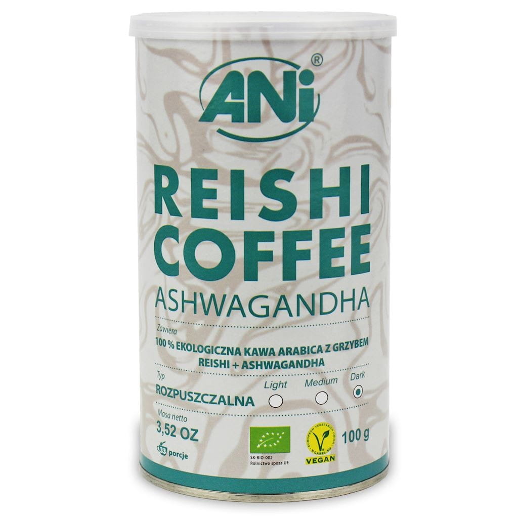 Café Instantáneo Arábica con Hongo Reishi y Ashwagandha BIO 100 g - ANI